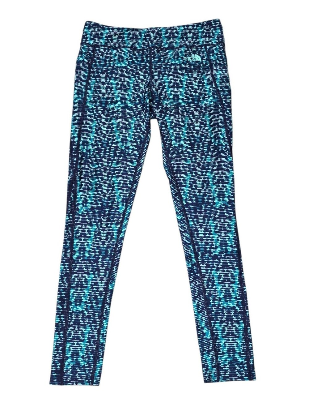 The North Face Women’s Medium Printed Athletic Leggings Blue Turquoise Size M